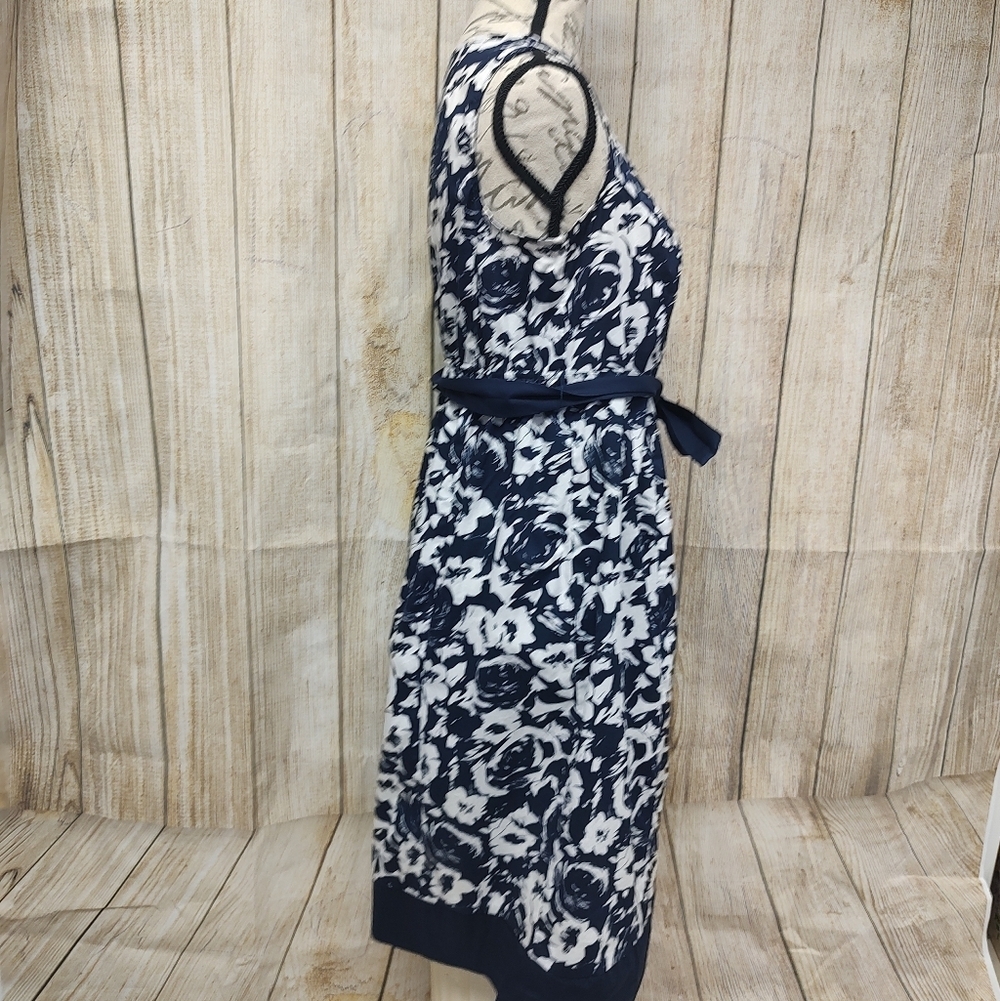 Motherhood Maternity Small Navy and White Floral Midi Dress - Picture 4 of 8